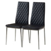 2/4pcs Kitchen Dining Room Chairs Dinning Chair PU Leather Padded Seat Metal Leg
