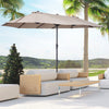 Sun Umbrella Canopy Double-sided Crank Sun Shade Shelter 4.6M Coffee