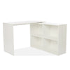 Mondeer White L-shaped Computer Desk Corner PC Table Workstation with 4 Shelves