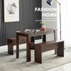 Solid Wood Dining Table and 2 Bench Set Kitchen Restaurant Kids Activity Table