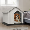 Large Plastic Dog Kennel Hutch Pet House Shelter With Metal Door Indoor Outdoor
