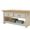 Lisbon 2 Drawer Coffee Tea Side Table Shelf Storage Furniture Living Room Cream