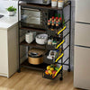 Mobile Kitchen Storage Cart w/ Wheels Dining Room Microwave Shelving Unit Rack