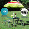 Outsunny Folding Portable Camping Picnic Table Stools Set Outdoor Garden Chairs