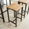 Kitchen Dining Breakfast Bar Set Wooden Table Black Metal Frame with 4 Barstools