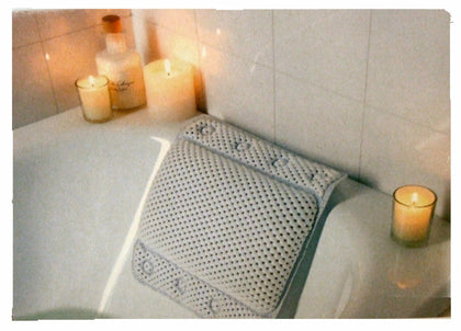 Cushioned Bath Pillow With 8 Slip Resistant Suction Cups Bathroom Accessories