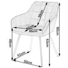 1x Kitchen Dining Chair Lounge Living Room Corner Chair with Velvet Steel Legs