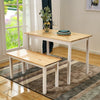Solid Wood Dining Table and Chairs 2 Bench Set Dining Room Home Furniture New