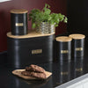 Typhoon Black Bread Bin Tea Coffee Sugar Jar Pasta Storage Canisters Biscuit Tin
