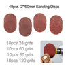40x 2'' 50mm Sanding Discs Pad 24/60/80/120 Grit Abrasive Roll Lock UK
