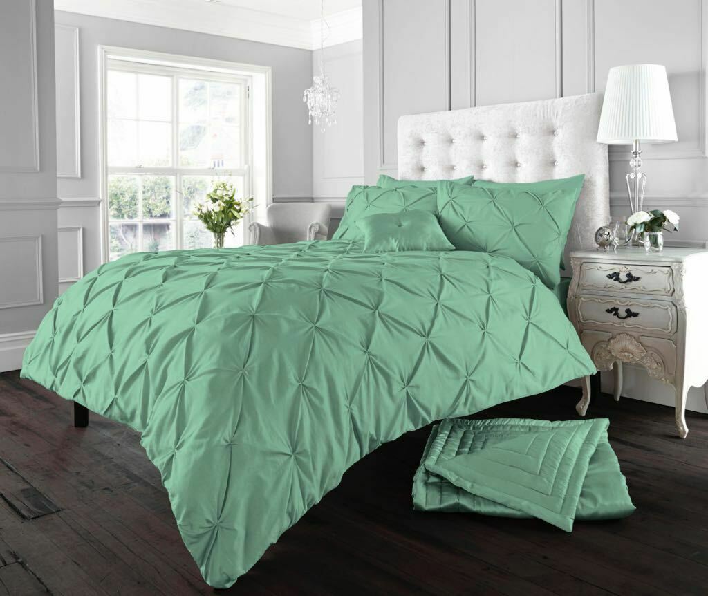 Pintuck Pleated Alford Duvet Cover Set Bedding With Pillowcase All Sizes Colours