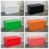 DOUBLE LARGE 2 SEATER OTTOMAN STORAGE BOX FAUX LEATHER FOLDING POUFFE SEAT TOY