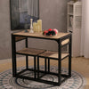 Compact Dining Table and 2 Chairs Set Industrial Space Saving Kitchen Furniture