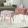 Soft Velvet Storage Ottoman Dressing Table Vanity Chair Living Room Trunk Stool