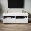 High Gloss White 120cm TV Stand Cabinet Unit 2 Door Sideboard with LED Lights