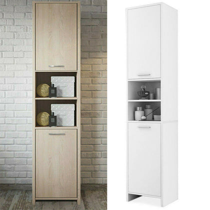 185cm Tallboy Bathroom Cabinets Cupboard Tall Shelves Storage Organiser Drawers
