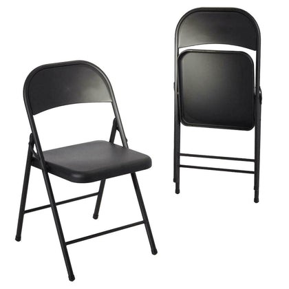 Metal Folding Chair Seat Office Desk Study Dining Conference Meeting Hall Living