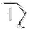 Black Tall Adjustable Clamp On Desk Light Modern Craft Lighting LED 10W Bulb