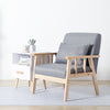 Mondeer Armchair Sofa Linen Wood Frame w/Cushion Lounge Living Room Dark Gray