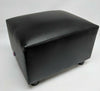Footstool / Pouffe Small Box Stool Black faux leather British Made Fabric