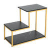 L Shape Sofa Side End Table Linear 2 Tier Accent Snack Coffee Table Contemporary