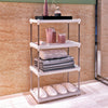 Plastic Slatted Shelves Storage Unit 4 Tiers Rack Kitchen Bathroom Laundry Tidy