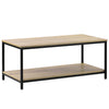 Industrial Coffee Table for Living Room with Storage Shelf Wood Look Metal Frame