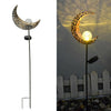 Solar Powered Moon Shaped LED Stake Garden Lamp Outdoor Lawn Waterproof Light