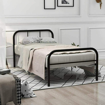 3FT Single Metal Bed Frame with Strong structure Bedstead Black For Home Bedroom