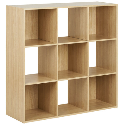 Hartleys Wood 9 Cube Modular Square Storage/Shelving 3 Tier Shelf Display Unit