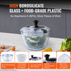 Glass Bowl Salad Spinner 4.75Qt Large Vegetable Dryer Washer BPA-Free