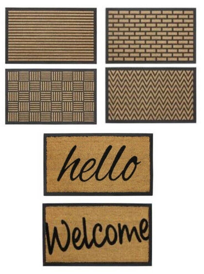 JVL Natural Coir & Rubber Indoor or Outdoor Non-Slip Door Mat