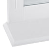 Mondeer White Bathroom Mirror MDF Frame Wall Mounted W/ Shelf Bathroom Porch