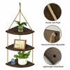 Rustic Hanging Swing Corner Shelves Solid Wood Rope Ladder Floating Shelf Unit