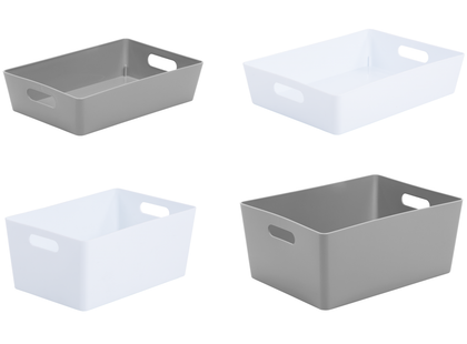 Small Large Rectangle Plastic Storage Baskets Boxes Tray Kitchen Home Office