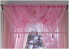 Plain Tasselled Voile Swags All Colours-Net Curtains Voile Swag Valance Pelmet
