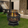 Large Fire Pit Firepit Brazier Bowl Garden Hexagonal Log Burner Heater Camping