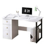 White Computer Desk PC Laptop Table Home Office Study Workstation Gaming Drawers