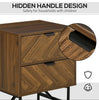 Vintage Industrial Bedside Table 2 Drawer Storage Cabinet Furniture Nightstand