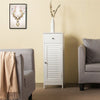 Bathroom Floor Cabinet Kitchen Cupboard Slim Bedroom Sideboard 1 Drawer, White