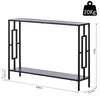 Console Table Home Furniture 2 Shelves Steel Frame MDF Art Deco Square Style