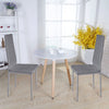 2/4/6X Dinning Chairs Faux Leather Ribbed Padded Seat Metal Legs Kitchen Dining