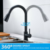 Kitchen Sink Taps Pull Out Spray Mixer Single Lever Swivel Black Spout Brass Tap