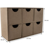 Desktop 6 Drawer Storage Accessories Organiser MDF Wood Box Home Office Unit