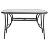 150cm Glass Top Outdoor Patio Garden Table Dining Tables Parasol Hole Furniture