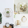 2x Hexagon Wall Floating Shelf Metal Wire Mesh Storage Rack Storage Display