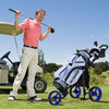 3 Wheels Golf Push Cart Golf Pull Trolley 4 Height Positions W/ Umbrella Holder
