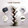 9-Tier Tree Bookshelf Unique Space Saving Spine Bookcase Display Storage Rack