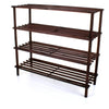 3 4 SLATTED TIER SHOE RACK WOODEN SHOE ORGANISER STORAGE UNIT SHELF STAND RACK