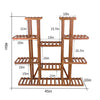 Multiple Tier Vertical Carbonized Wood Plant Stand Stylish Ladder Shelf Balcony